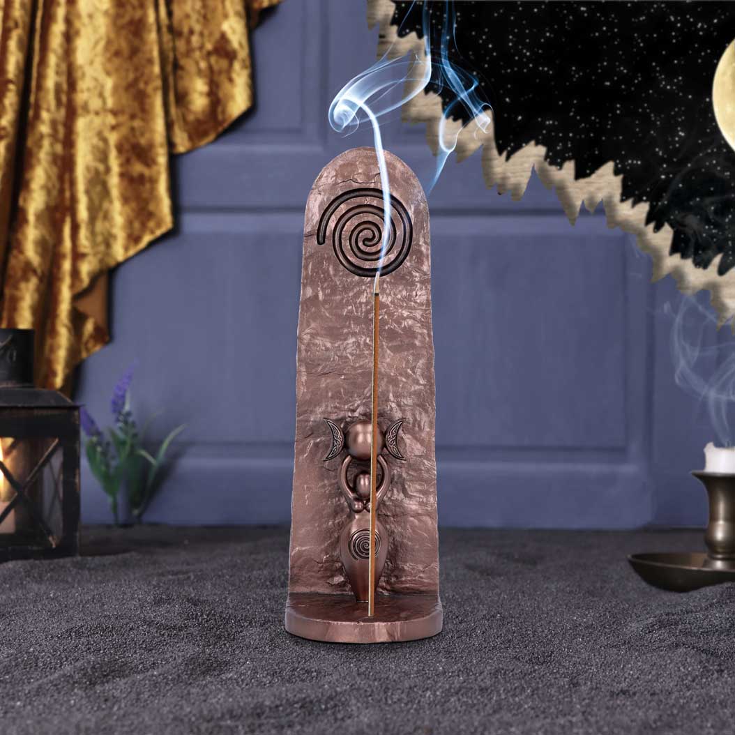 Exclusive Bronze Spiral Goddess Incense Holder 23.5cm Homeware 2