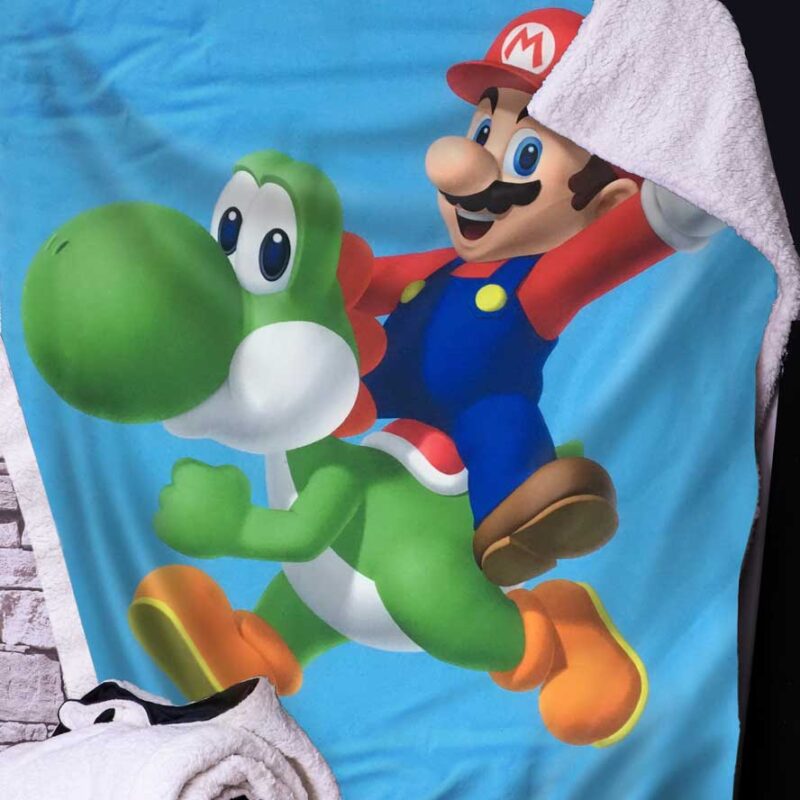 Super Mario – Mario and Yoshi Throw Blanket 100*150cm Homeware 3