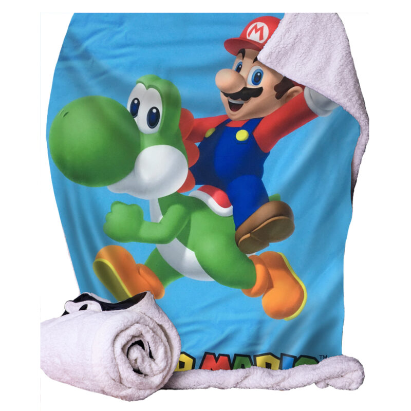 Super Mario – Mario and Yoshi Throw Blanket 100*150cm Homeware
