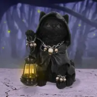Nemesis Now Reapers Feline Lantern Grim Reaper Cat Figurine 18.5cm Figurines Medium (15-29cm) 2