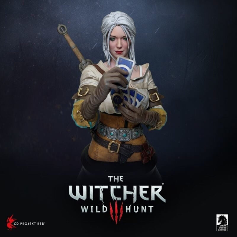 The Witcher 3 Wild Hunt Ciri Playing Gwent Bust Dark Horse 3