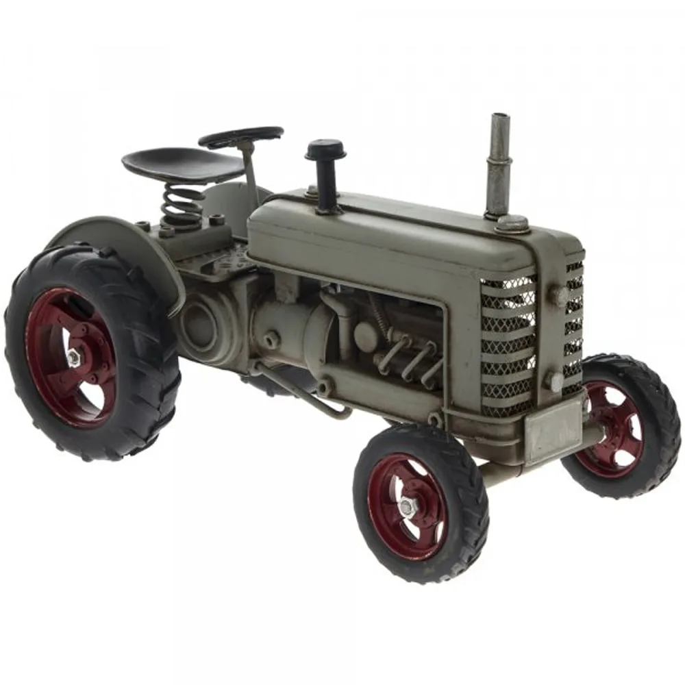 Vintage Grey Massey Ferguson Tractor Tinplate Style Metal Ornament Figurines Medium (15-29cm)