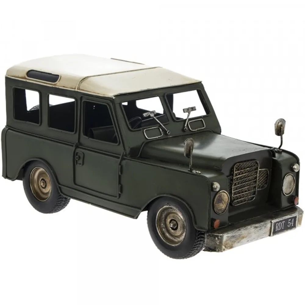 Vintage 4×4 Land Rover Tinplate Style Metal Ornament Figurines Medium (15-29cm)