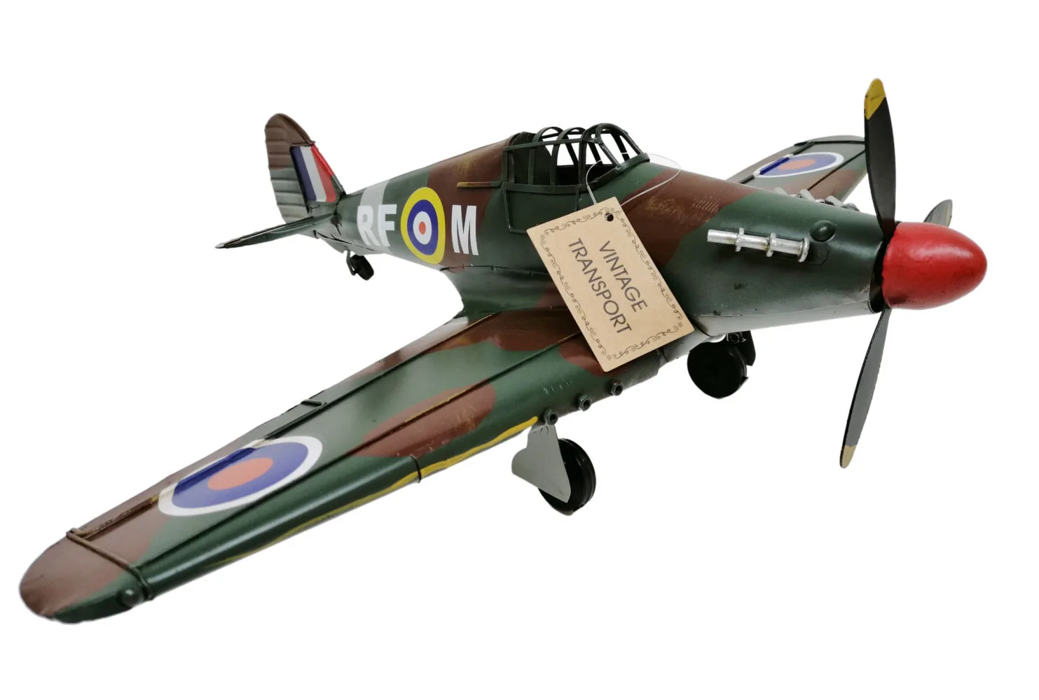 Vintage RAF Hurricane Tinplate Style Metal Ornament Figurines Medium (15-29cm) 2