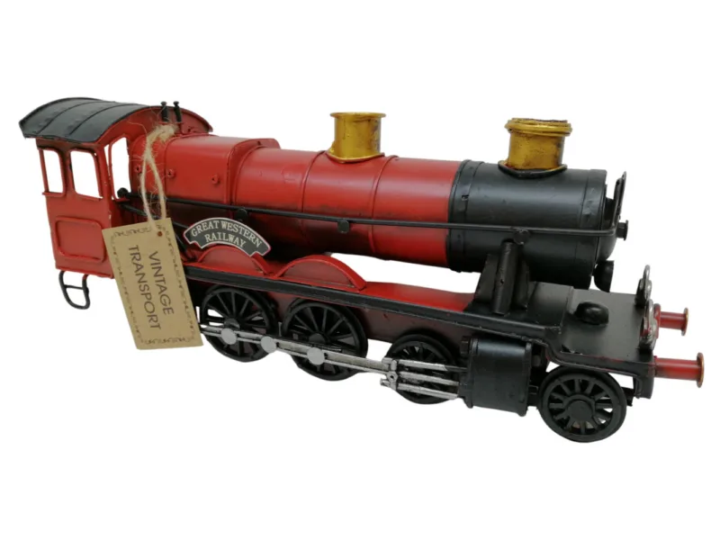 Vintage Red Train Metal Ornament Figurines Medium (15-29cm) 3