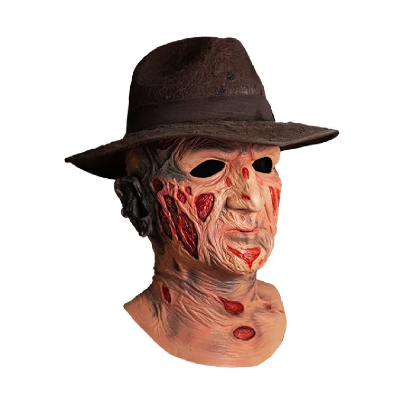 TRICK OR TREAT STUDIOS A Nightmare on Elm Street Deluxe Freddy Krueger Mask with Fedora Hat Masks 7