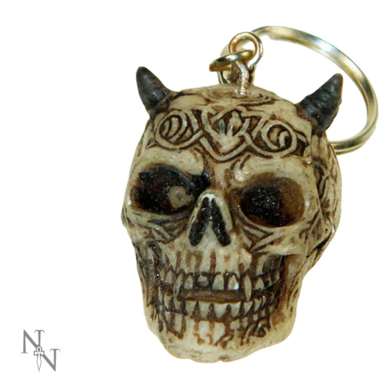 Demonic Hand Painted Skull Keyrings (3cm) (Pack of 6) Gifts & Games 5