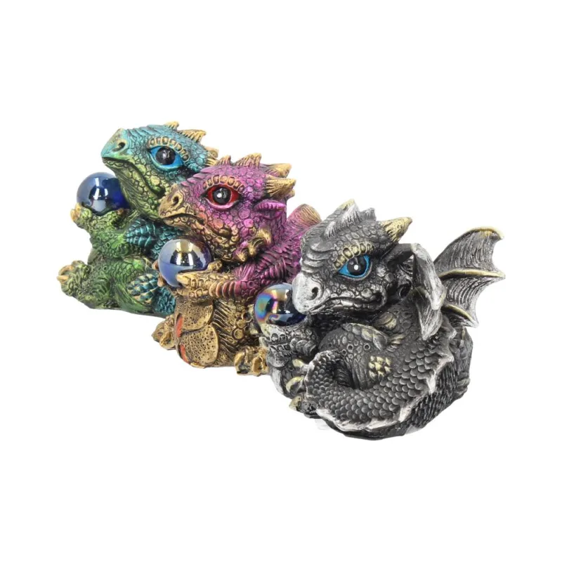 Dragon’s Gift Metallic Dragon Figurine (Set of 3) 7cm Figurines Small (Under 15cm) 3