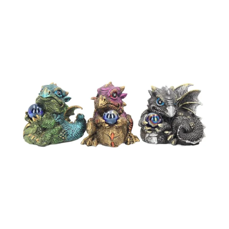 Dragon’s Gift Metallic Dragon Figurine (Set of 3) 7cm Figurines Small (Under 15cm)