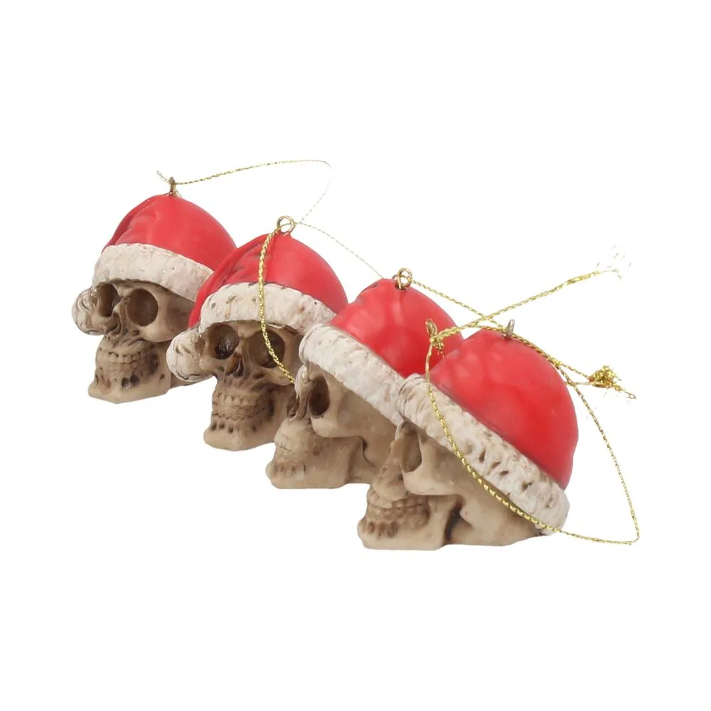 Set of Twelve Silent Night Skull Baubles Christmas Decorations 2