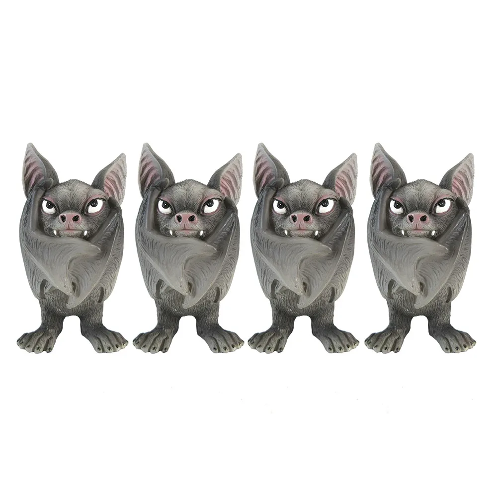 Set of Four Fang Gothic Bat Figurines (Wings Closed) Figurines Small (Under 15cm) 2