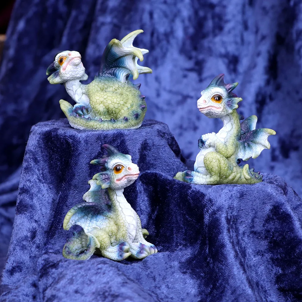 Triple Trouble Small Set of Three Dragon Infant Ornaments Figurines Small (Under 15cm) 2