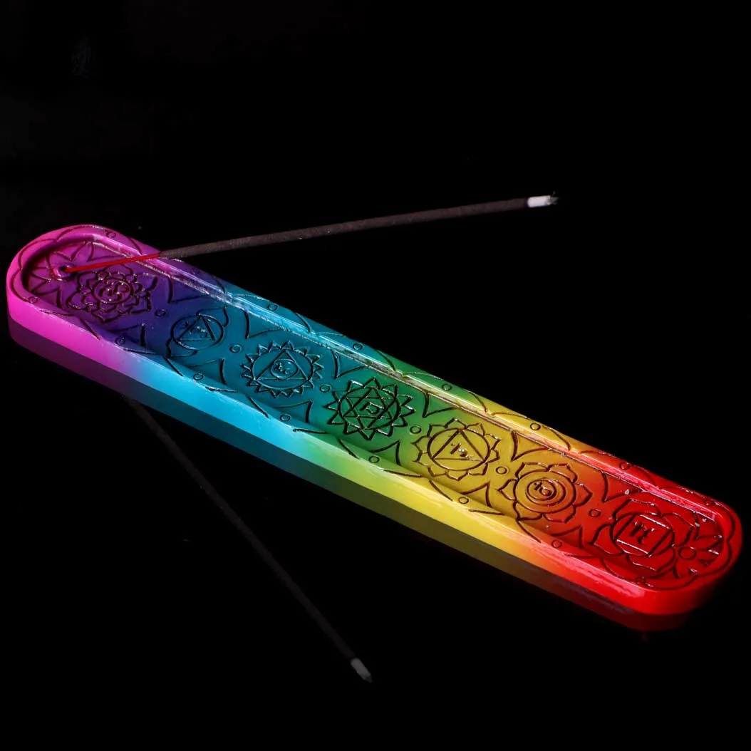 Rainbow Chakra Incense Burner 12cm (Set of 4) Homeware 2