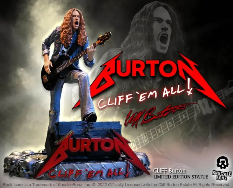 Metallica Cliff Burton Statue Knucklebonz Rock Iconz