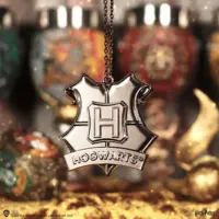 Harry Potter Hogwarts Crest Silver Weighted Hanging Ornament 6cm Christmas Decorations 2