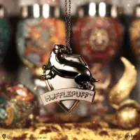 Harry Potter Hufflepuff Crest Silver Weighted Hanging Ornament 6cm Christmas Decorations 2