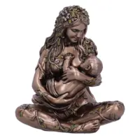 Earth Mother and baby bronze figurine 11cm Figurines Small (Under 15cm)