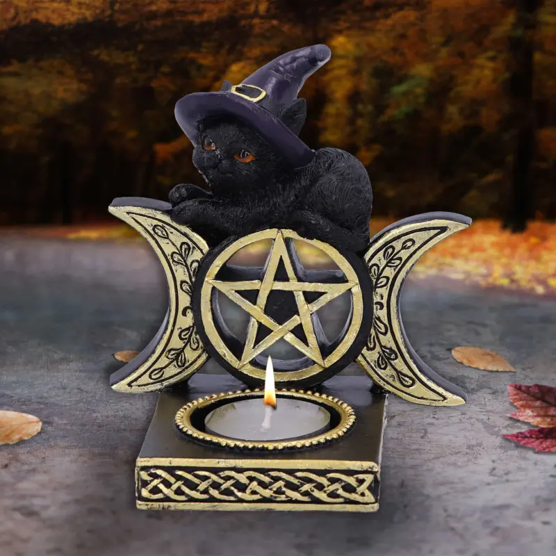 Black Magic Cat Tea Light Holder 11.2cm Candles & Holders 9