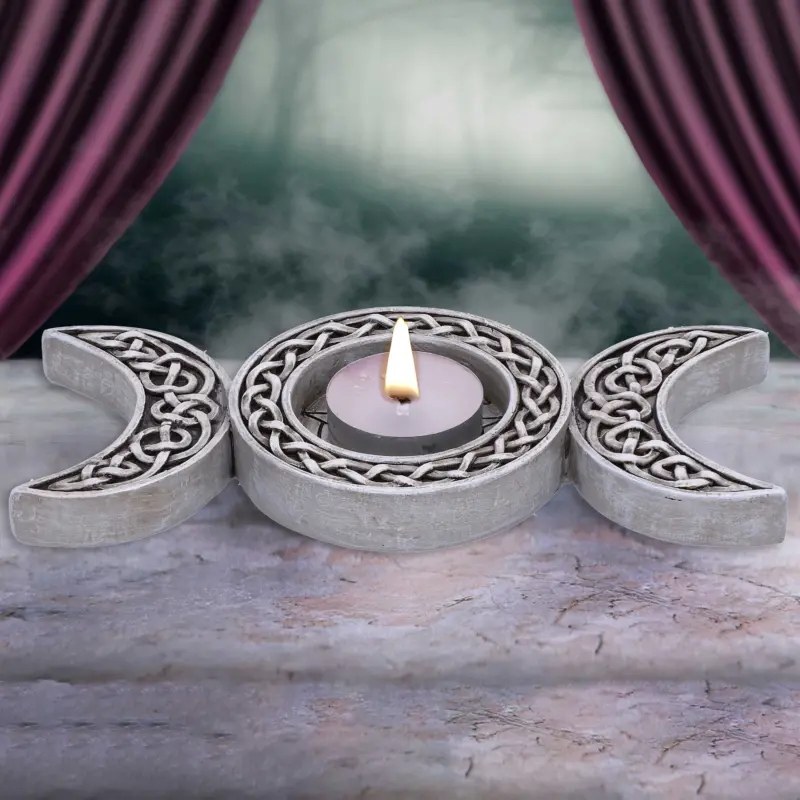 Triple Moon Spiritual Tea Light Holder 17.5cm Candles & Holders 9