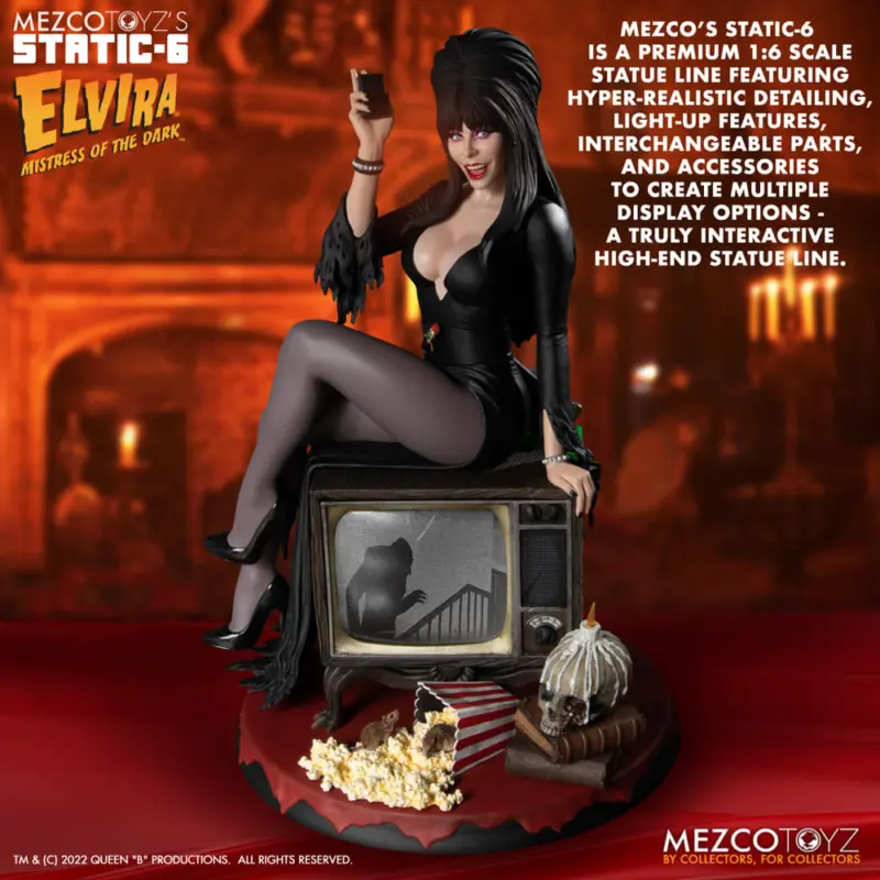 Mezco Static Six Elvira Mistress of the Dark 1:6 Scale Statue Figurines Medium (15-29cm) 3