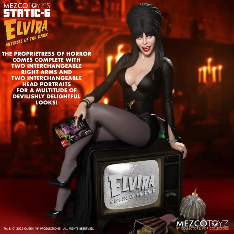 Mezco Static Six Elvira Mistress of the Dark 1:6 Scale Statue Figurines Medium (15-29cm) 9