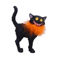 Nemesis Now Furdinand Black Cat Feather Boa Figurine 23cm Figurines Medium (15-29cm)