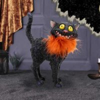 Nemesis Now Furdinand Black Cat Feather Boa Figurine 23cm Figurines Medium (15-29cm) 2