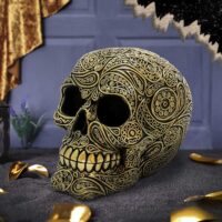 Nemesis Now Paisley Black and Gold Skull Head 15cm Figurines Medium (15-29cm) 2