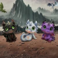 Nemesis Now Little Hordlings Cute Baby Dragonling Figurines (Set of 3) 7cm Figurines Small (Under 15cm) 2