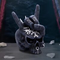 Nemesis Now Horns Up Rocking Skull Ornament 17.5cm Figurines Medium (15-29cm) 2