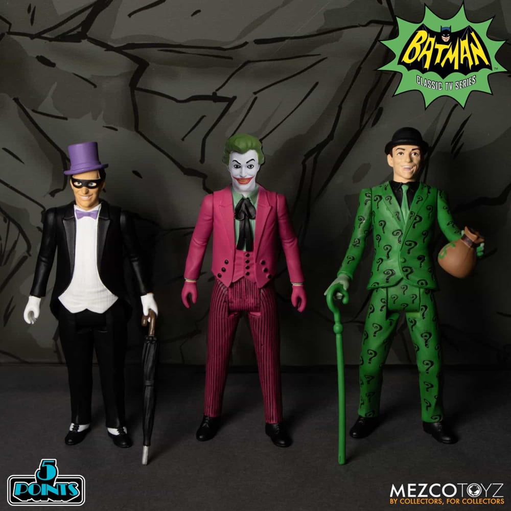 Mezco Batman 5 points (1966): Deluxe Action Figure Set 5 Points 15 Mezco Batman 5 points (1966): Deluxe Action Figure Set 5 Points 15