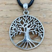925 Sterling Silver Tree Of Life Pendant And Cord Necklace 24mm Gifts & Games 2