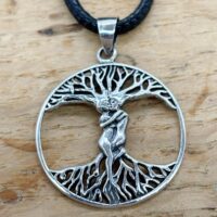925 Sterling Silver Tree Of Life Ask And Embla Pendant with Cord Necklace 25mm Gifts & Games 2