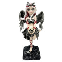Nemesis Now Shadow Fae Fairy Figurine With Feathered Skirt And Skull Accessory Figurines Medium (15-29cm)