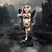 Nemesis Now Shadow Fae Fairy Figurine With Feathered Skirt And Skull Accessory Figurines Medium (15-29cm) 2