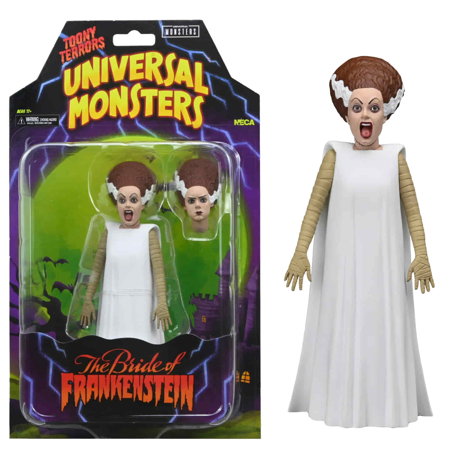 NECA Toony Terrors Series 12 Universal Monsters Bride of Frankenstein 6 Inch Scale Action Figure Toony Terrors NECA Toony Terrors Series 12 Universal Monsters Bride of Frankenstein 6 Inch Scale Action Figure Toony Terrors
