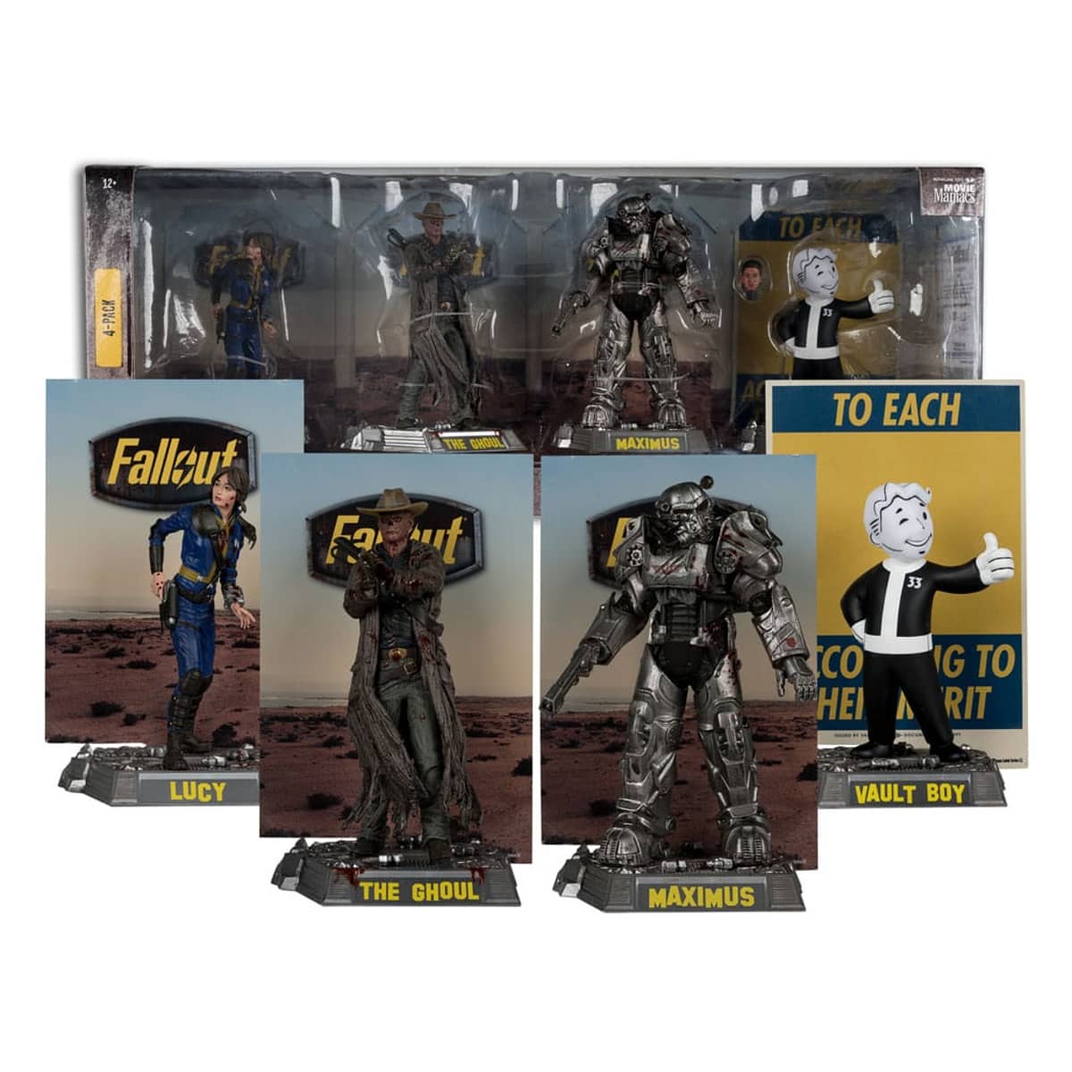 McFarlane Toys Fallout Movie Maniacs PVC Statue 4-Pack Lucy, Maximus, The Ghoul and Vault Boy 15cm 6" Figures McFarlane Toys Fallout Movie Maniacs PVC Statue 4-Pack Lucy, Maximus, The Ghoul and Vault Boy 15cm 6" Figures