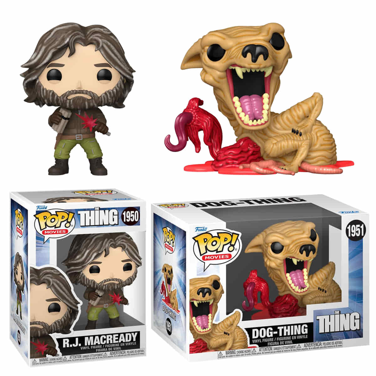 Funko The Thing POP! Movies RJ Macready & Dog Thing Figures