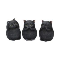Nemesis Now Three Wise Fat Cat Figurines 8.5cm – 3 Wise Cute Cats Figurines Small (Under 15cm)
