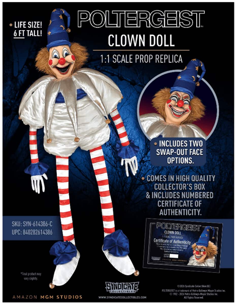 PRE-ORDER Poltergeist Clown Doll 1:1 Scale Prop Replica Limited Edition Syndicate Collectibles Masks & Prop Replicas 3 PRE-ORDER Poltergeist Clown Doll 1:1 Scale Prop Replica Limited Edition Syndicate Collectibles Masks & Prop Replicas 3